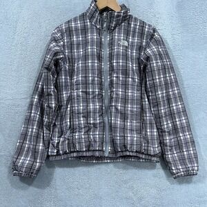 The North Face Plaid Full Zip Jacket Women's Small Outdoors Winter Insulated